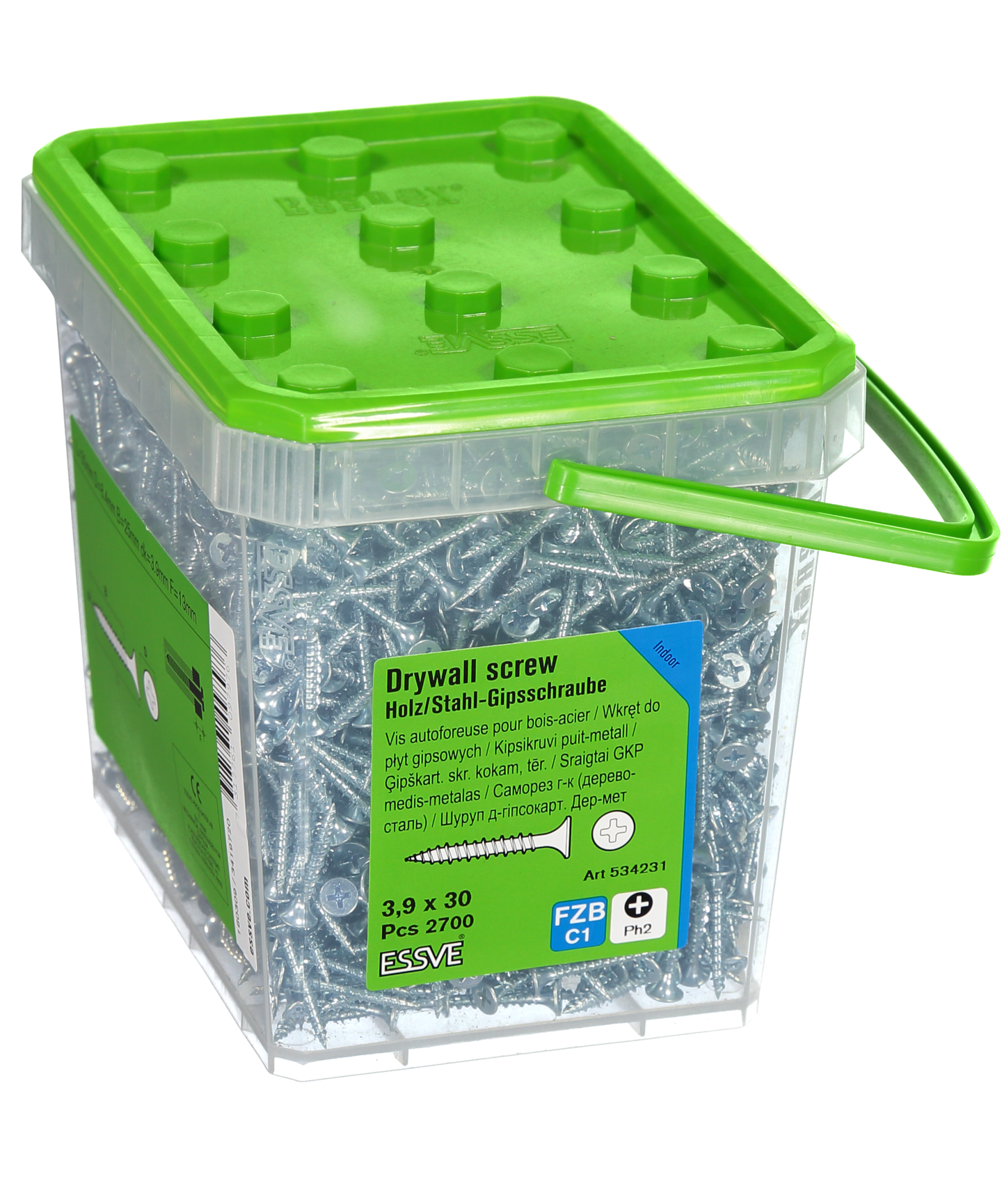 GIPSSKRUV KOMBI 3,9X30 2700ST FZB PH2 TRÄ/STÅLREGEL