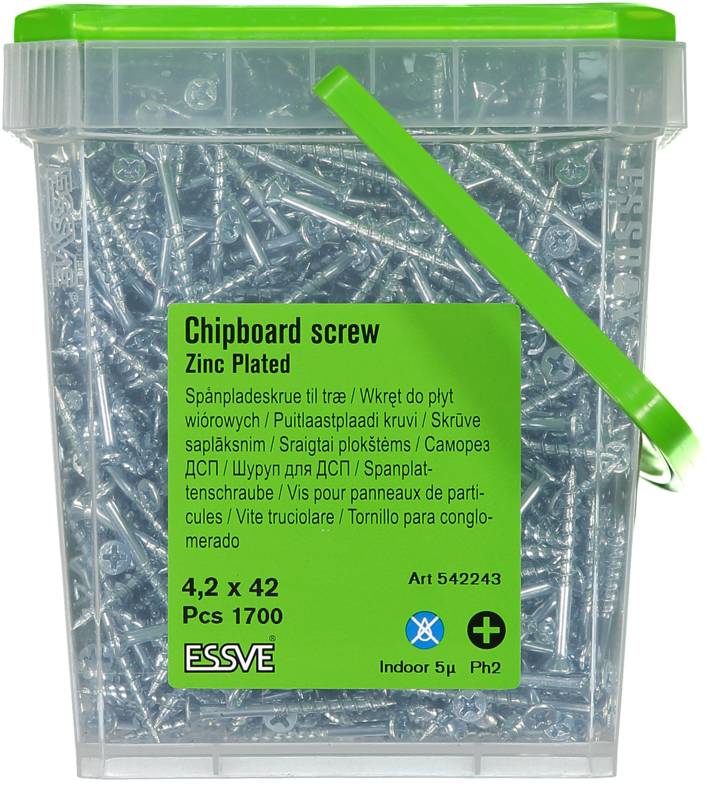 SPÅNSKIVESKRUV TRÄ 4,2X42 1700 BLANKFÖRZINKAD