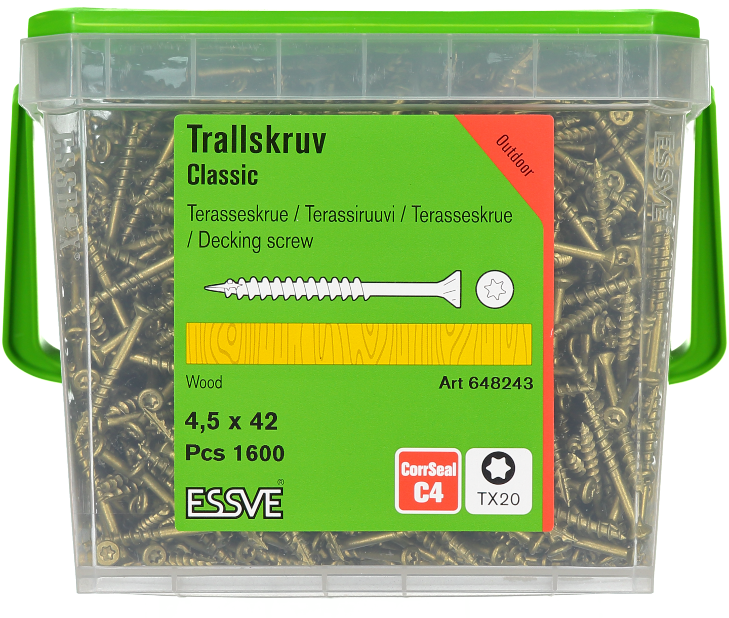 TRALLSKRUV CS 4,5X42MM 1600ST TX20 TRÄREGEL