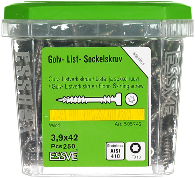 GOLV-/LISTSKRUV ESSVE AISI 410 TX10 3,9X42 250ST