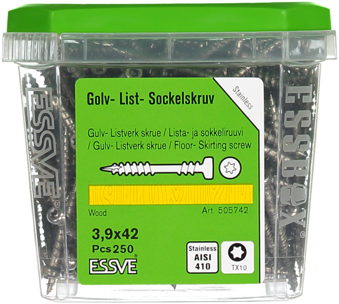 GOLV-/LISTSKRUV ESSVE AISI 410 TX10 3,9X42 250ST