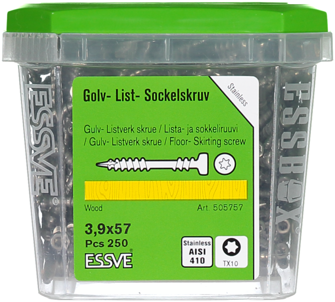 GOLV-/LISTSKRUV ESSVE AISI 410 TX10 3,9X57 250ST