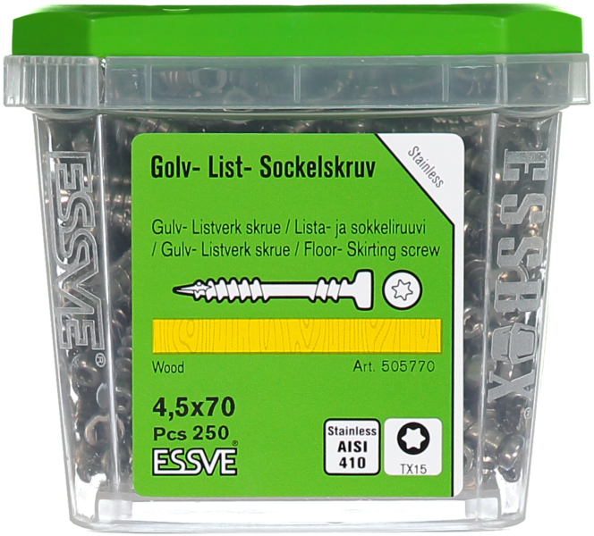 GOLV&LISTSKRUV AISI 410 TX15 4,5X70MM