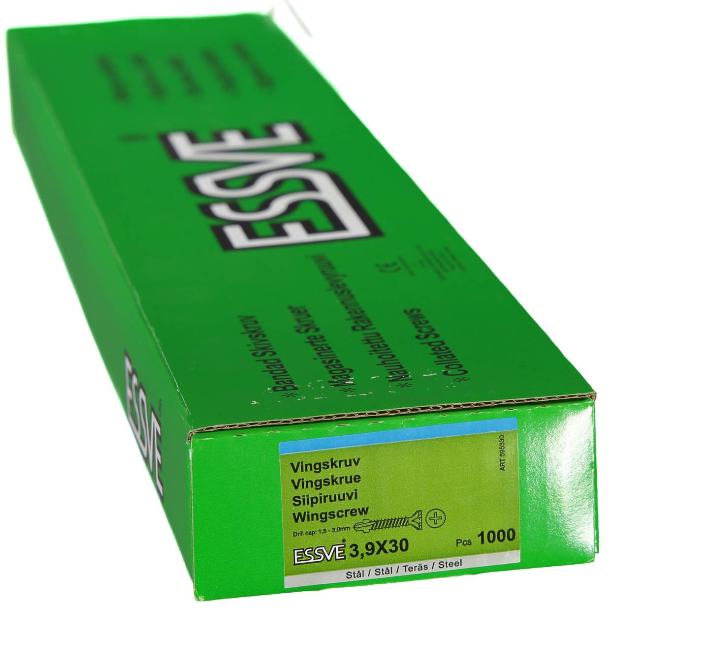 VINGSKRUV ESSVE BANDAD BORRSPETS PH2 FZB 3,8X30 1000ST