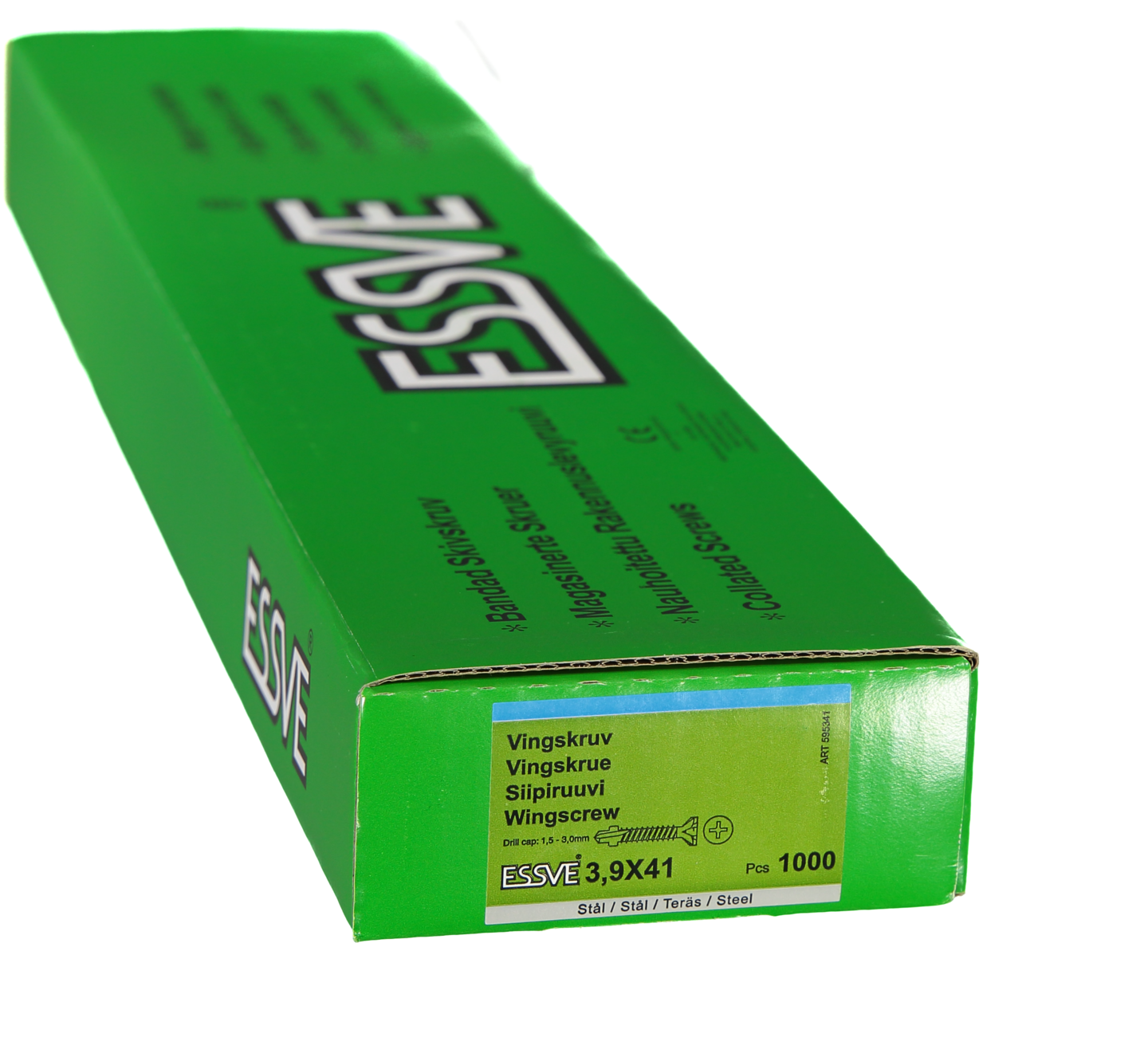 VINGSKRUV ESSVE BANDAD BORRSPETS PH2 FZB 3,8X41 1000ST