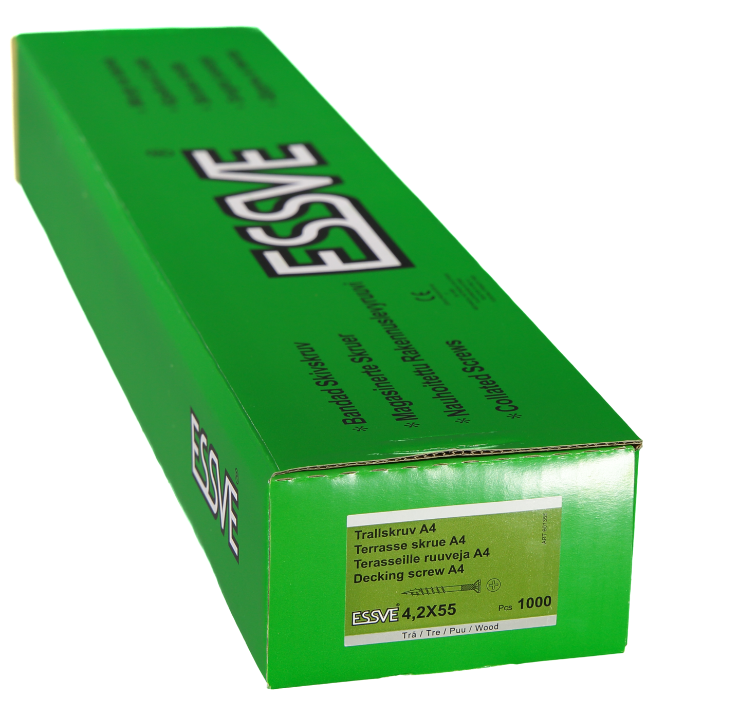 TRALLSKRUV BANDAD A4 4,2X55 PH2 1000ST  ROSTFRI