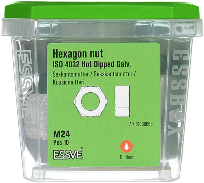 SEXKANTMUTTER ESSVE I4032 FZV M24 10, 15ST