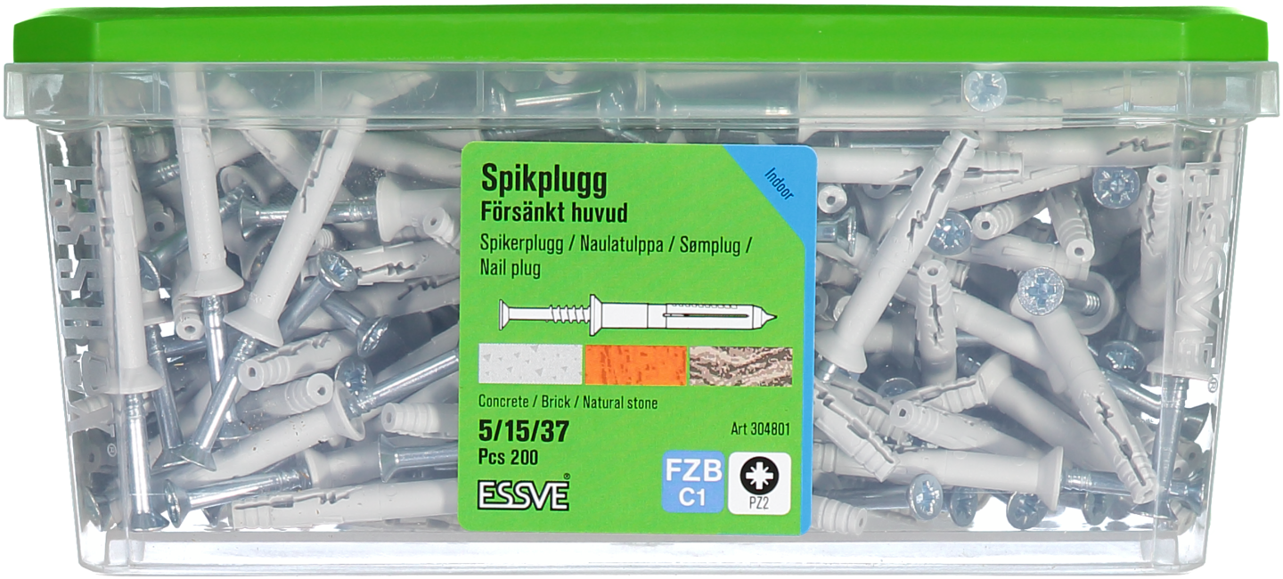 SPIKPLUGG ESSVE MED FÖRSÄNKT KRAGE FZB 5X37 200ST