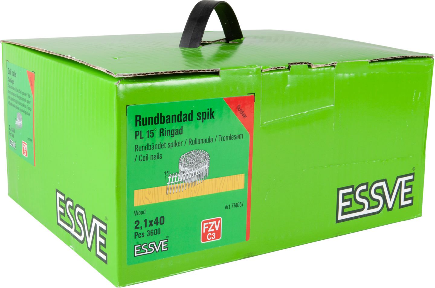 RINGSPIK COIL PLASTBANDAD 15GR FZV 2,1X40MM 3600ST