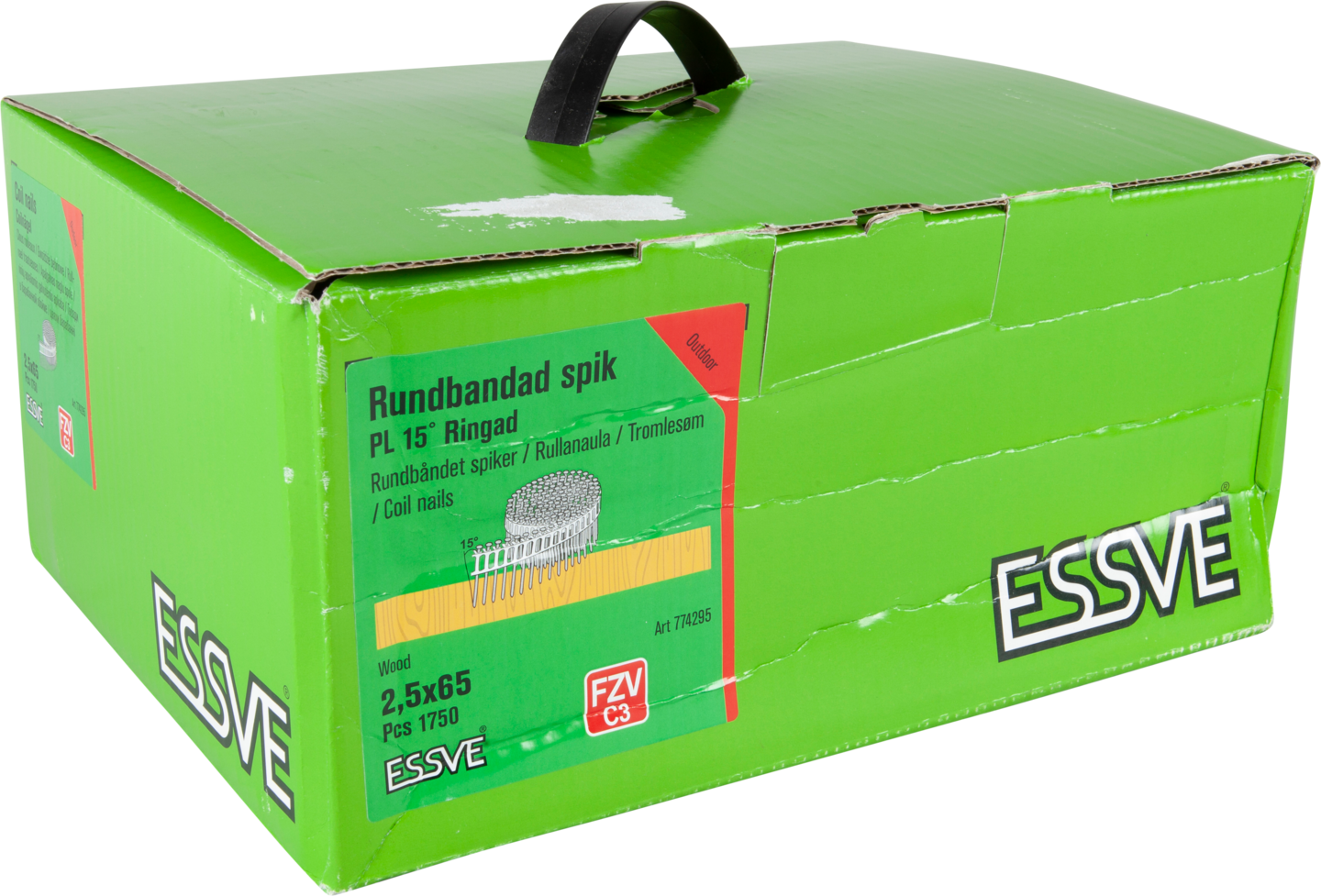 RINGSPIK COIL PLASTBANDAD 15GR FZV 2,5X65MM 1750ST