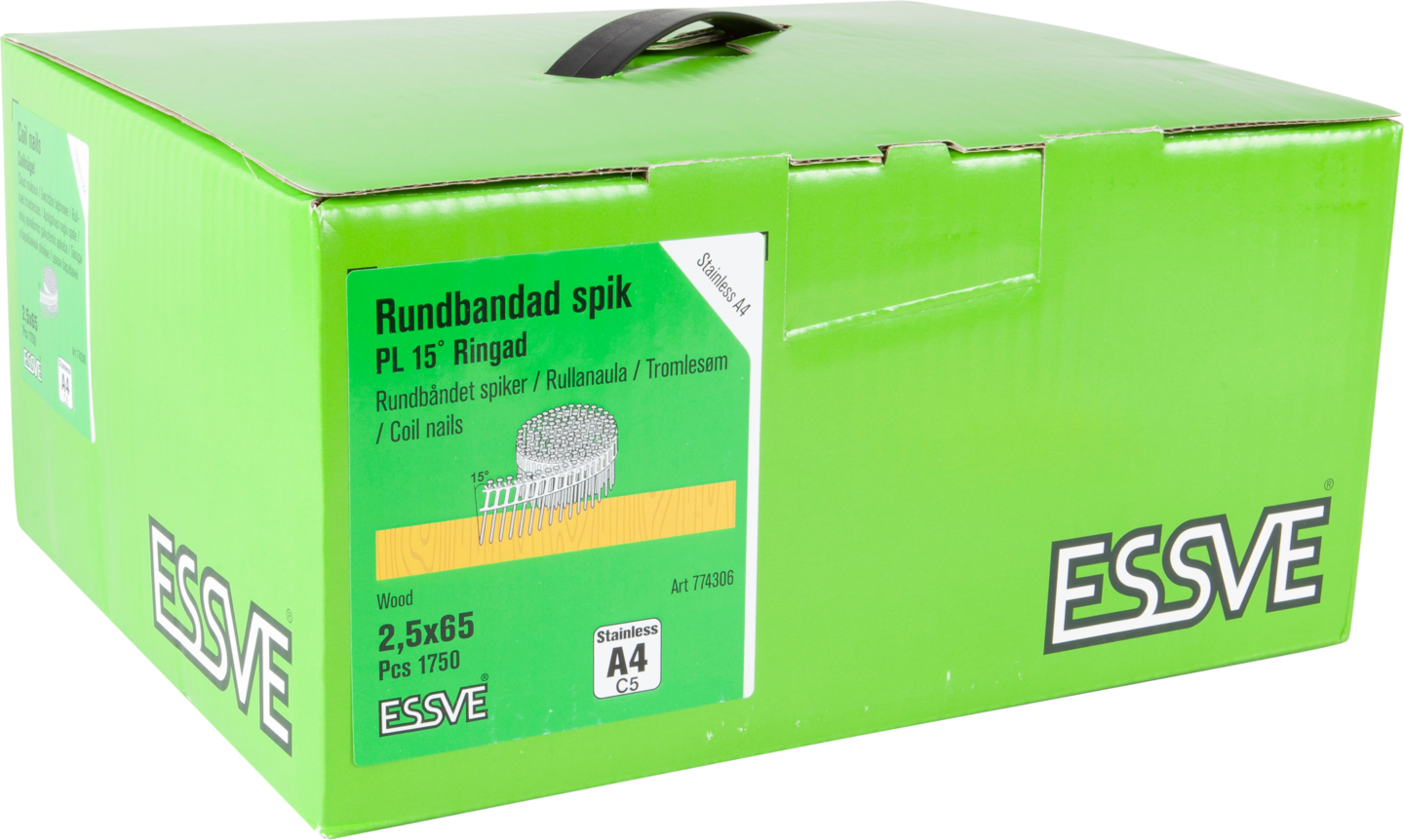 RINGSPIK COIL PLASTBANDAD 15GR A4 RSF 2,5X65MM