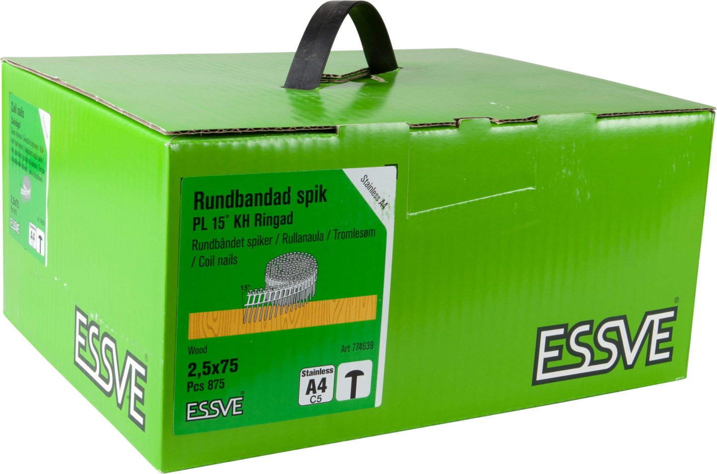 RINGSPIK COIL PLASTBANDAD 15GR KULLRIGT HUVUD A4 2,5X75MM