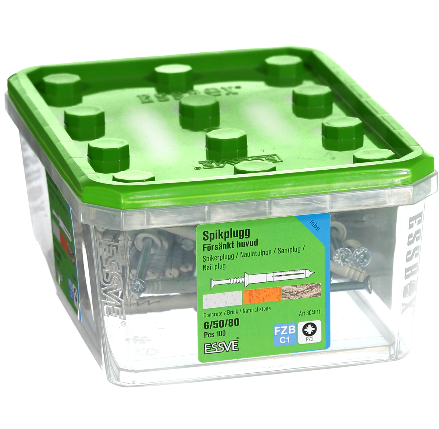 SPIKPLUGG ESSVE MED FÖRSÄNKT KRAGE FZB 6X80 100ST