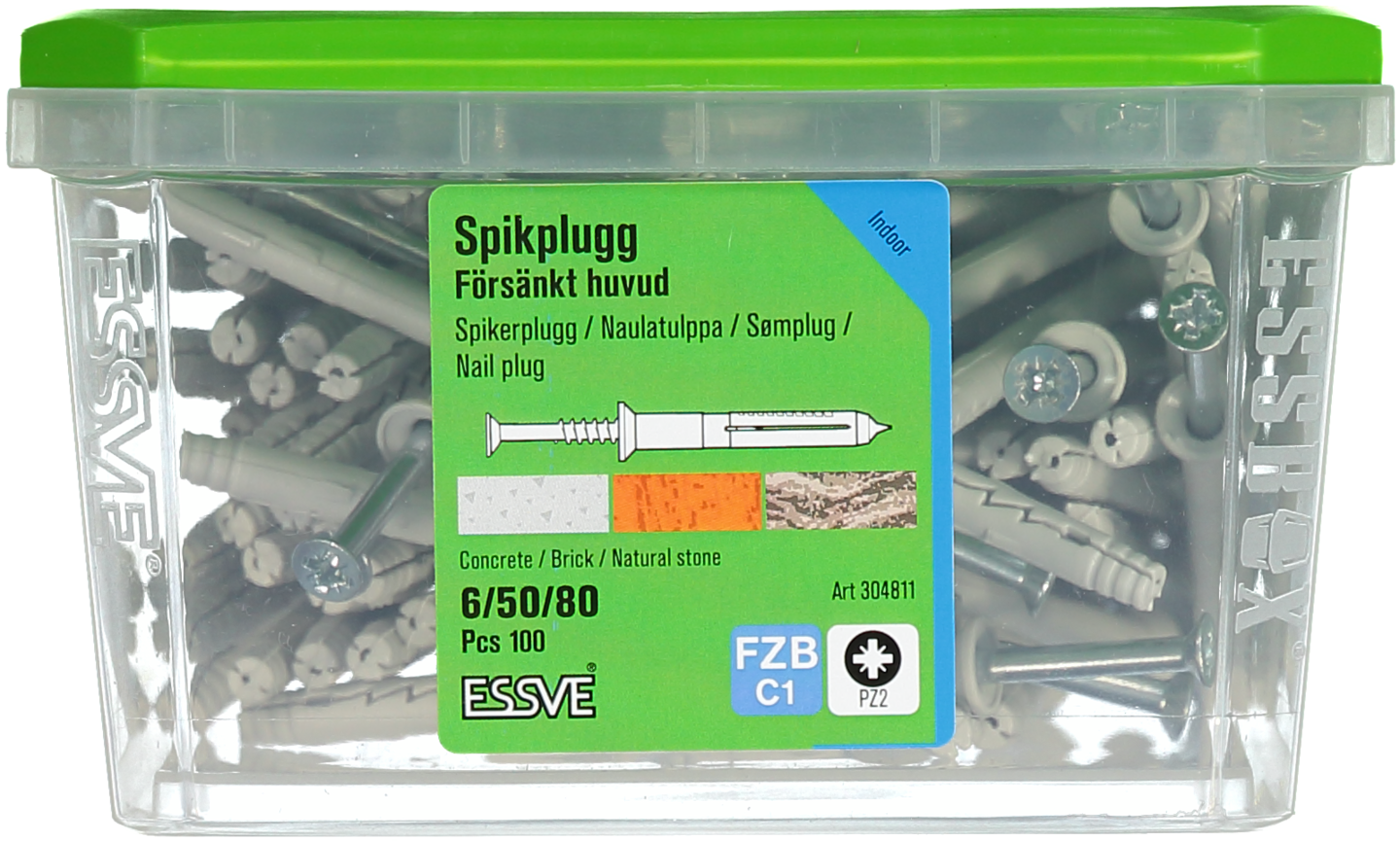 SPIKPLUGG ESSVE MED FÖRSÄNKT KRAGE FZB 6X80 100ST