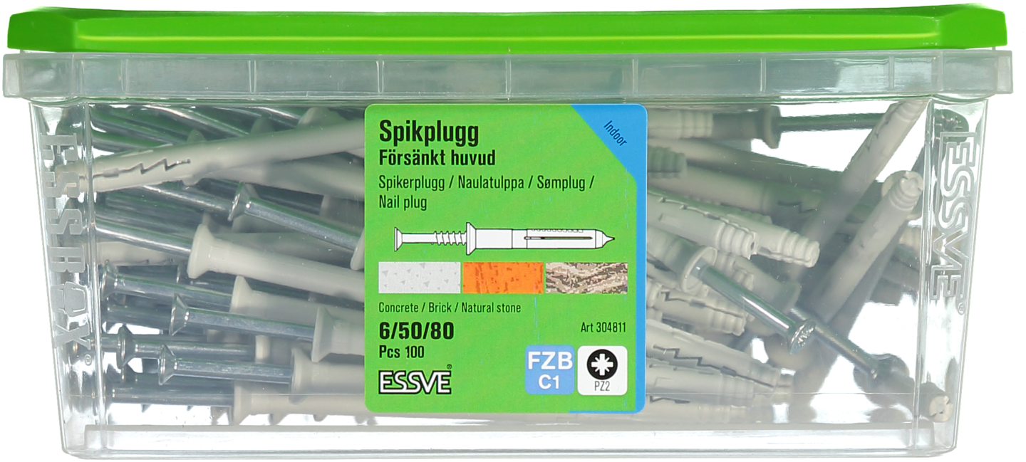 SPIKPLUGG ESSVE MED FÖRSÄNKT KRAGE FZB 6X80 100ST
