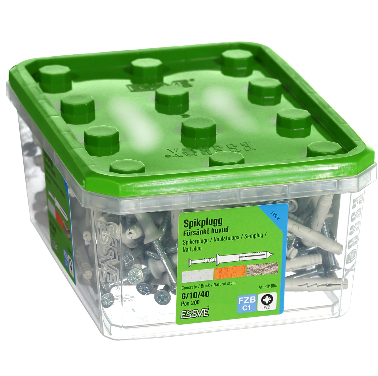 SPIKPLUGG ESSVE MED FÖRSÄNKT KRAGE FZB 6X40 200ST