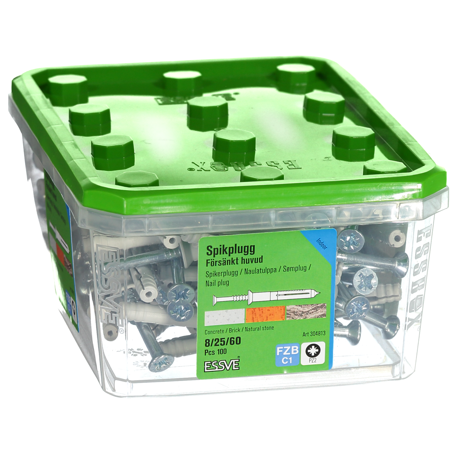 SPIKPLUGG ESSVE MED FÖRSÄNKT KRAGE FZB 8X60 100ST