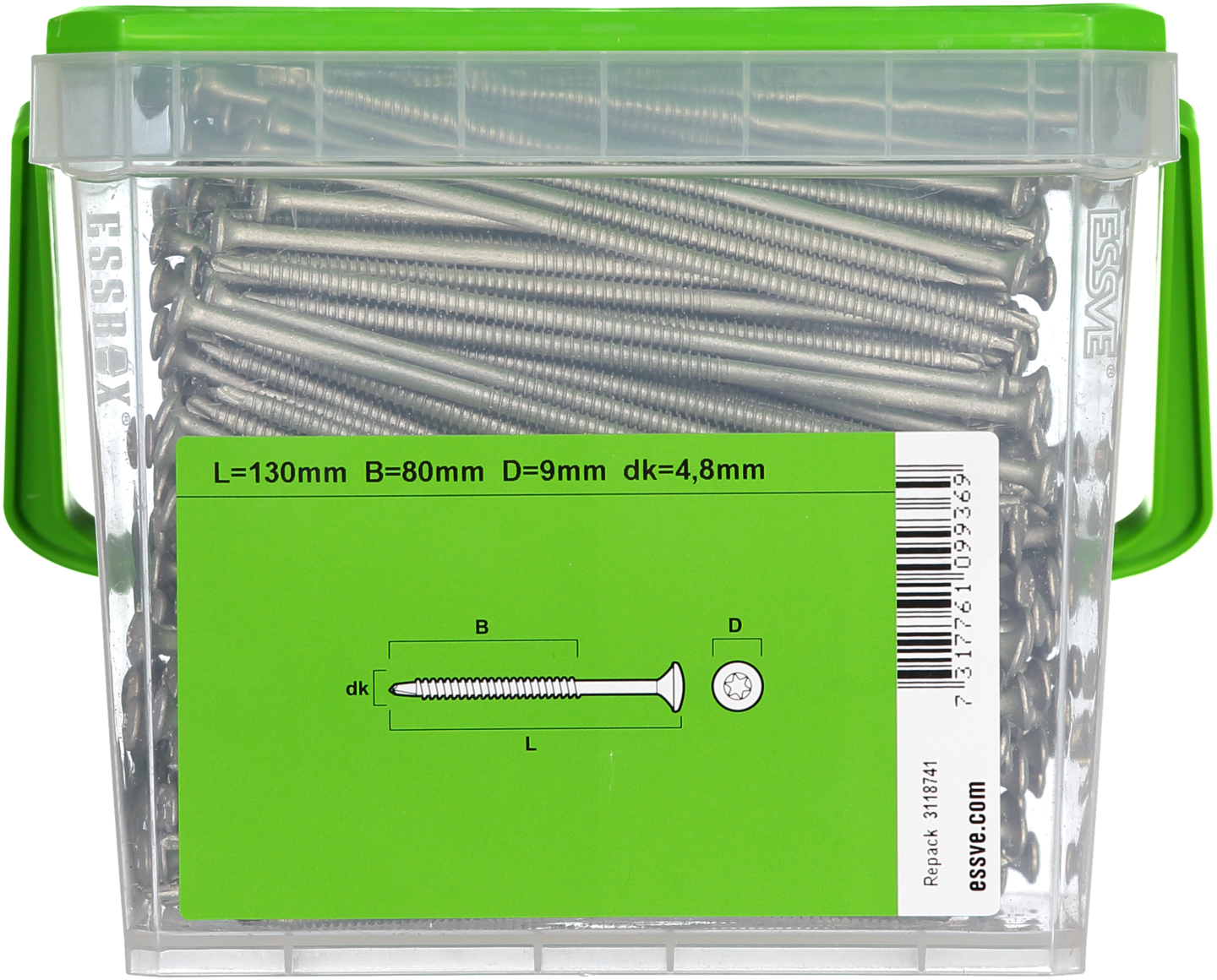 TAKSKRUV MED BORRSPETS TX25 SILVER SENTRI 4,8X130MM