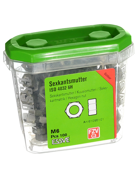 SEXKANTSMUTTER ESSVE DIN 934 FZV M6