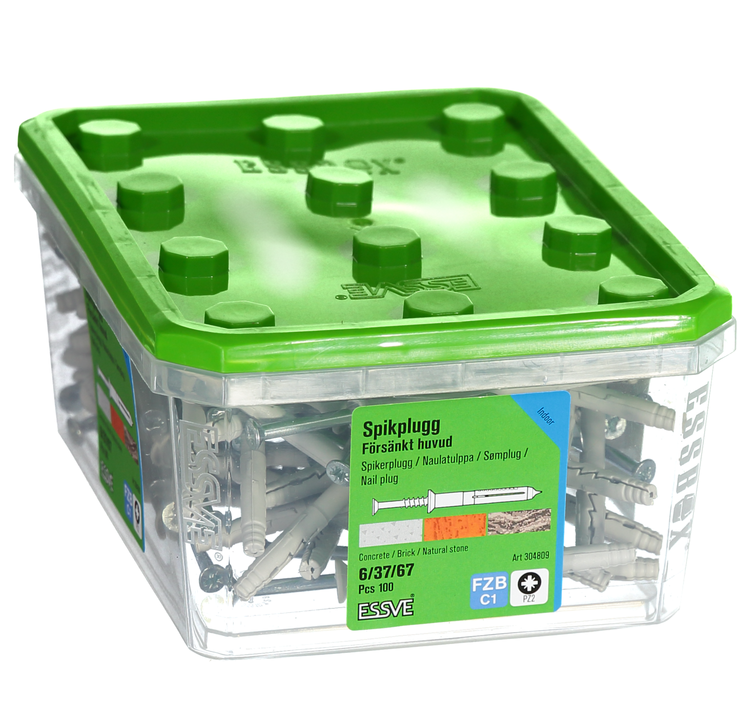 SPIKPLUGG ESSVE MED FÖRSÄNKT KRAGE FZB 6X67 100ST