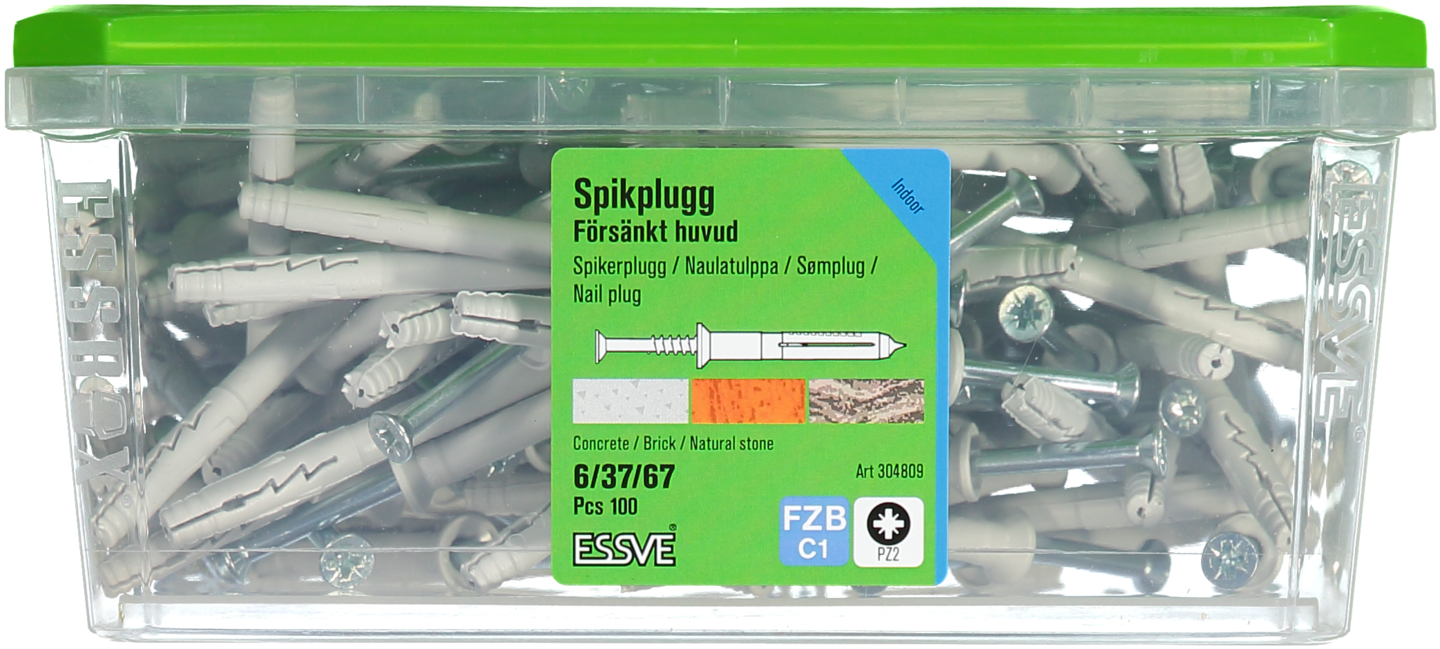 SPIKPLUGG ESSVE MED FÖRSÄNKT KRAGE FZB 6X67 100ST