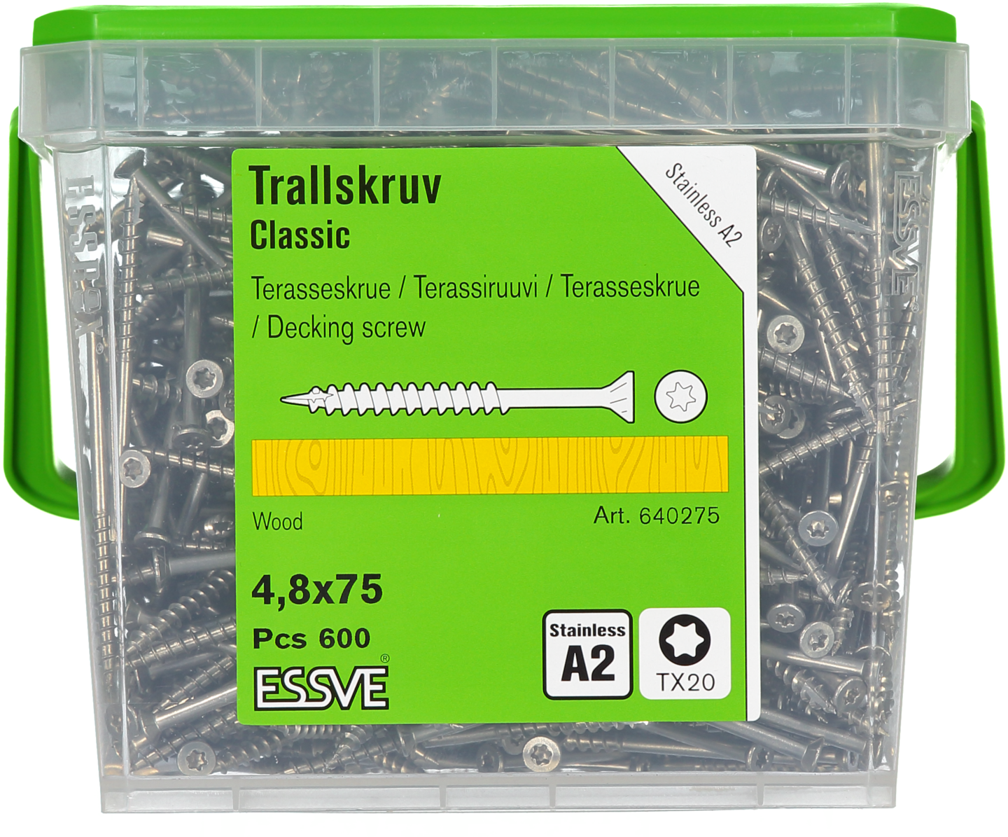 TRALLSKRUV ESSVE A2 TX20 HINK 4,8X75, 600ST
