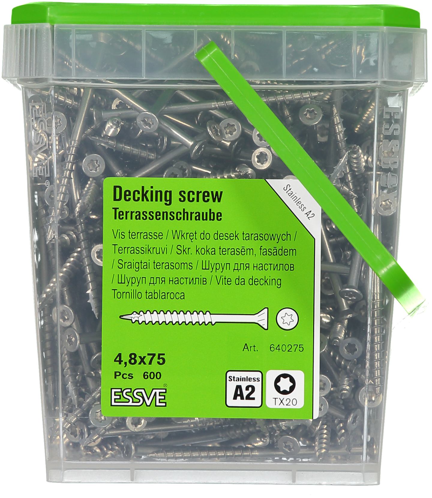 TRALLSKRUV ESSVE A2 TX20 HINK 4,8X75, 600ST