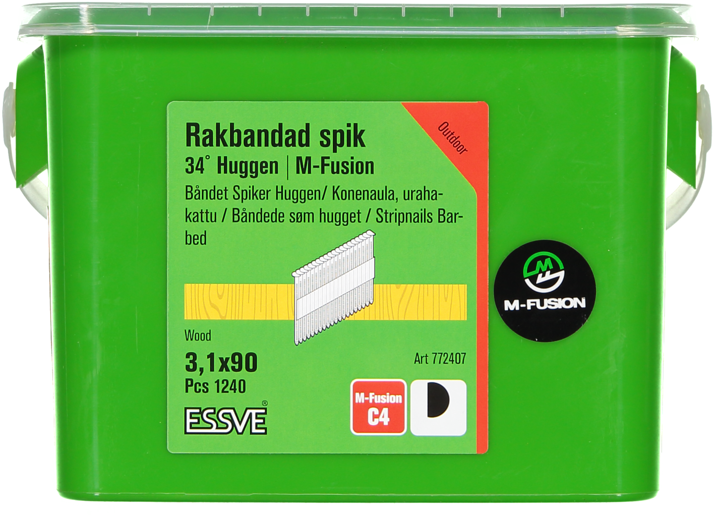 MASKINSPIK 34GR 3,1X90 1240ST BANDAD D-HUVUD HUGGEN M-FUSION
