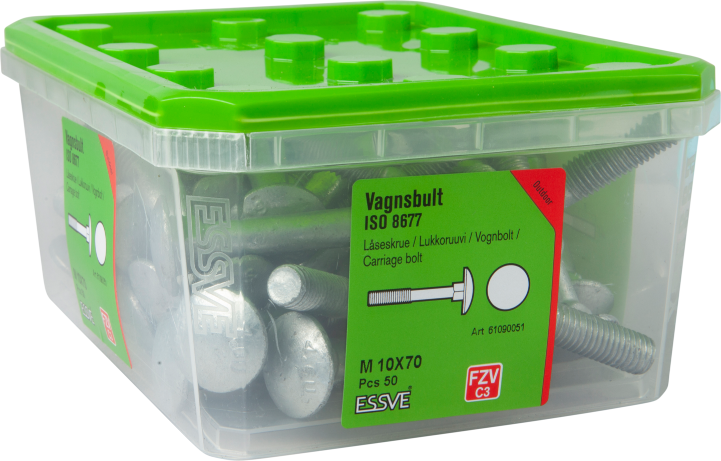 VAGNSBULT ESSVE 4.6U ISO 8677 FZV M10X70 50ST