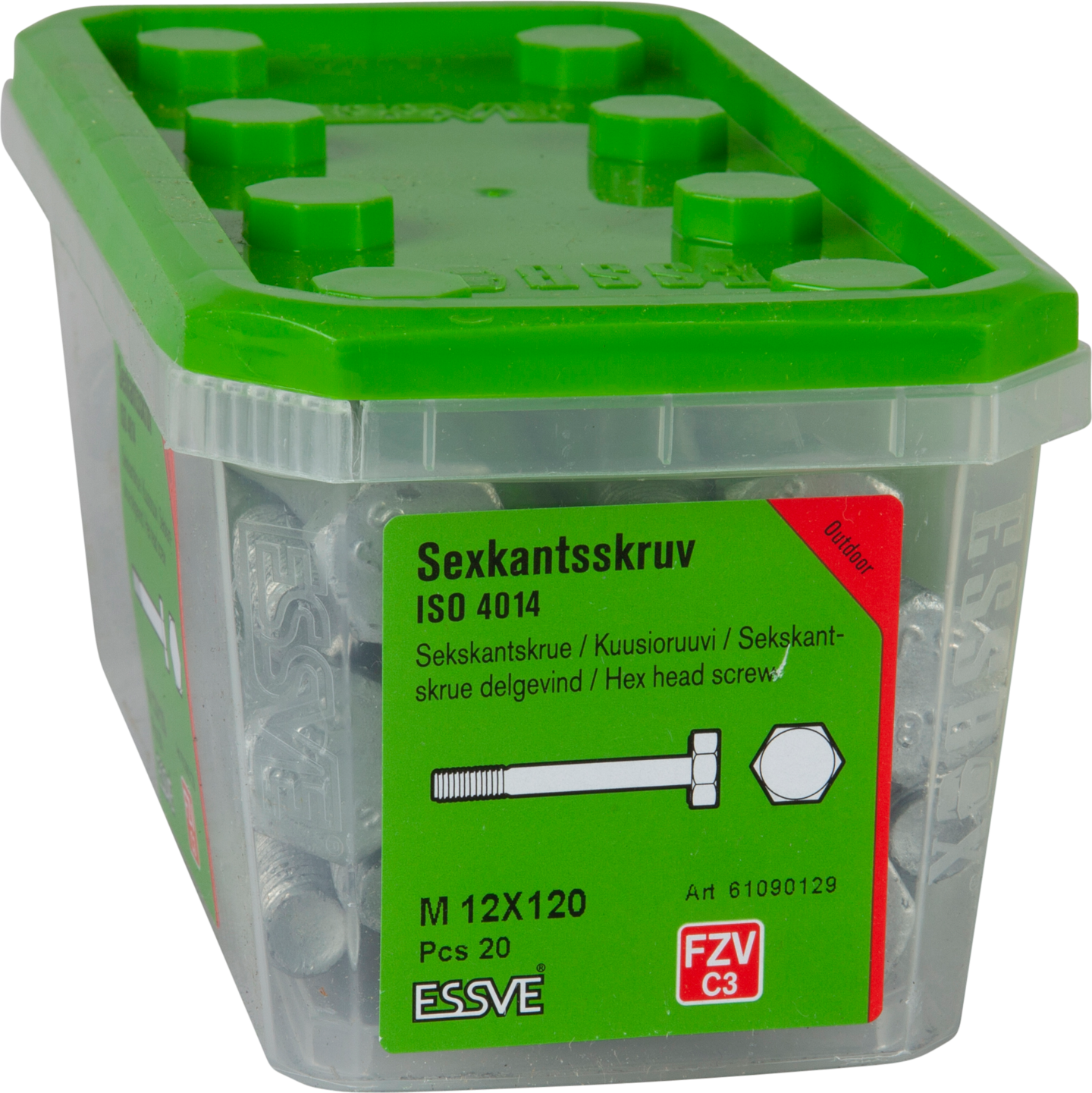 SEXKANTSSKRUV ESSVE 8.8U DELGÄNGAD ISO 4014 FZV M12X120 20ST