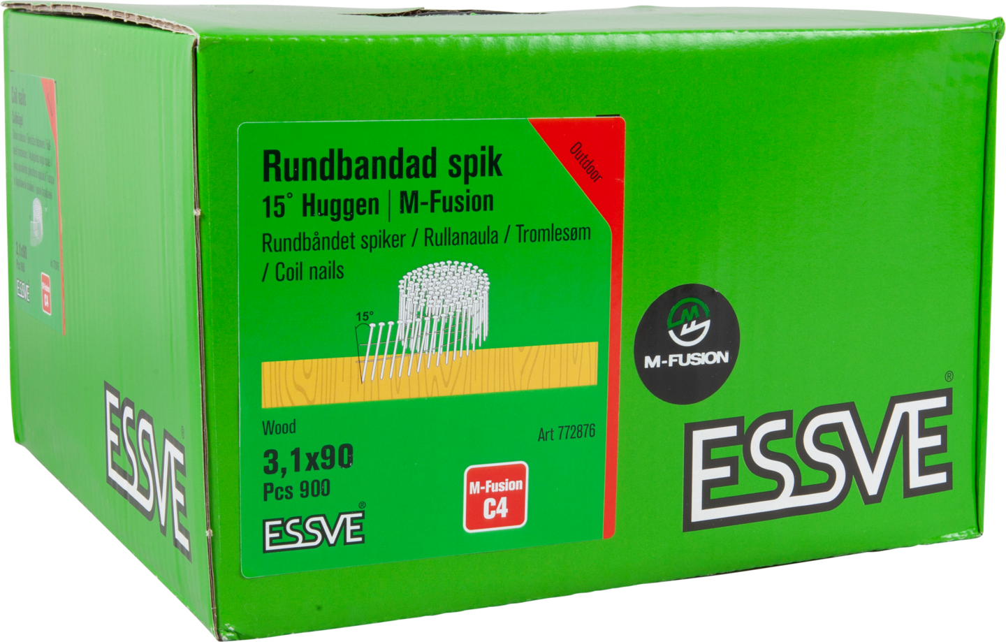 ,ASKINSPIK COIL 15° TRÅDBANDAD HUGGEN M-FUSION 3,1X90MM 900ST