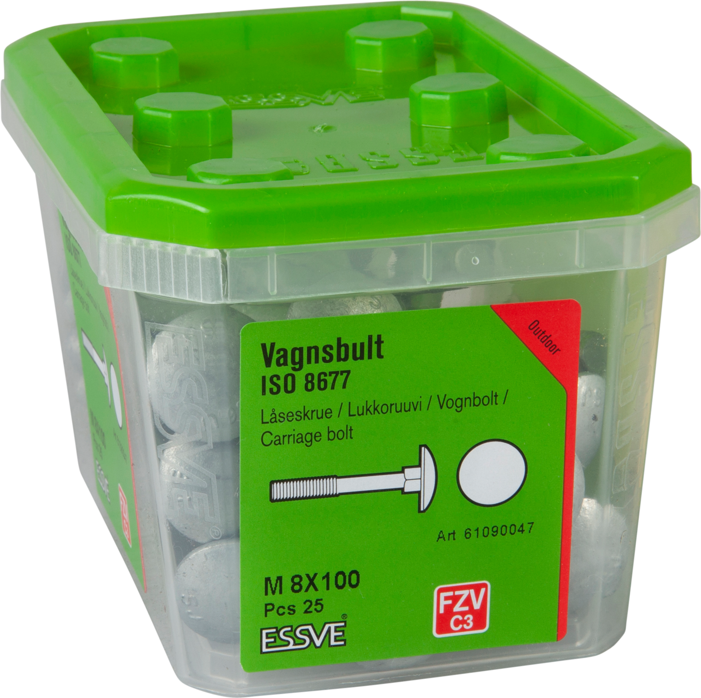 VAGNSBULT ESSVE 4.6U ISO 8677 FZV M8X100 25ST