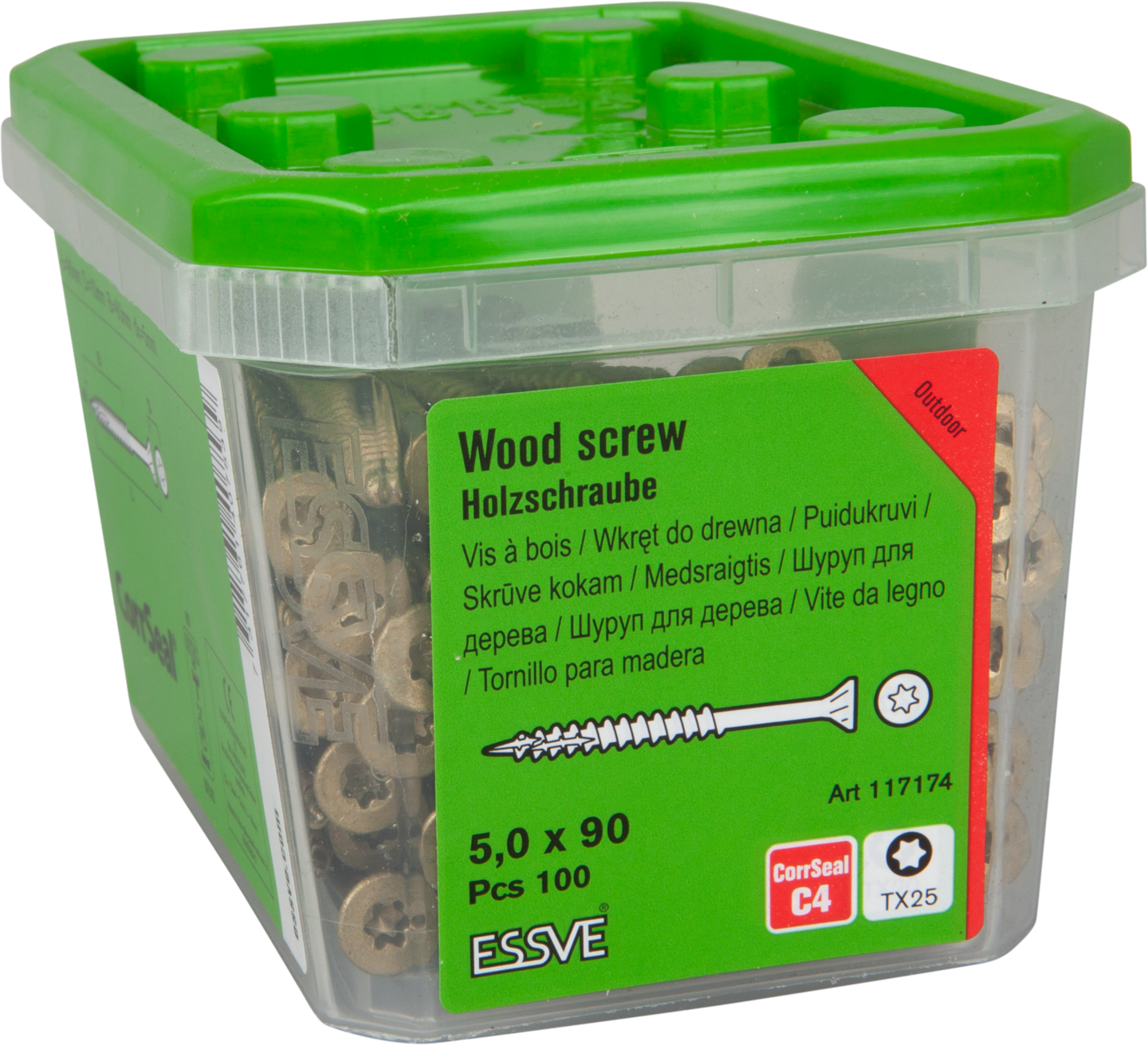 TRÄSKRUV ESSVE CUTTERS FÖRSÄNKT SK CORRSEAL TX25 5X90