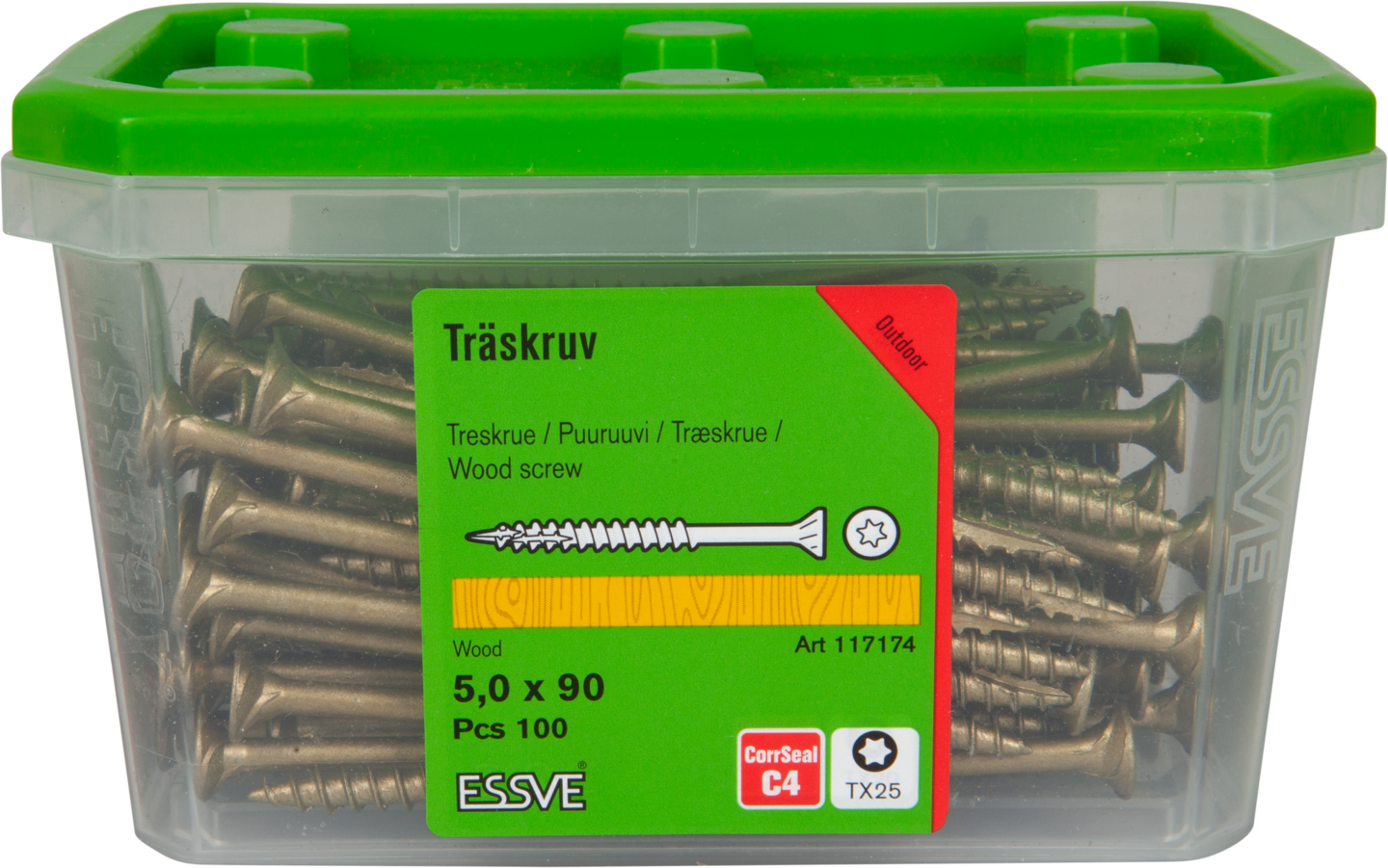 TRÄSKRUV ESSVE CUTTERS FÖRSÄNKT SK CORRSEAL TX25 5X90