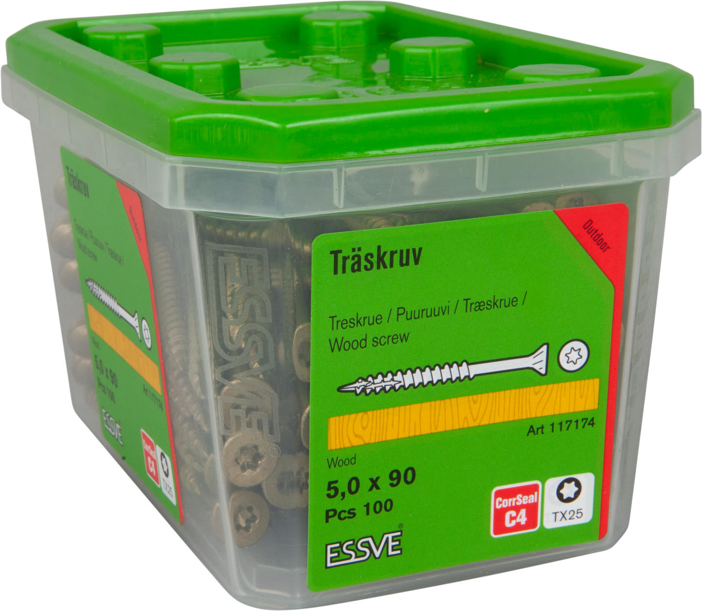 TRÄSKRUV ESSVE CUTTERS FÖRSÄNKT SK CORRSEAL TX25 5X90