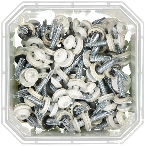 MONTAGESKRUV M RFR BRICKA VIT RAL9010 TX20 4,2X25 100ST