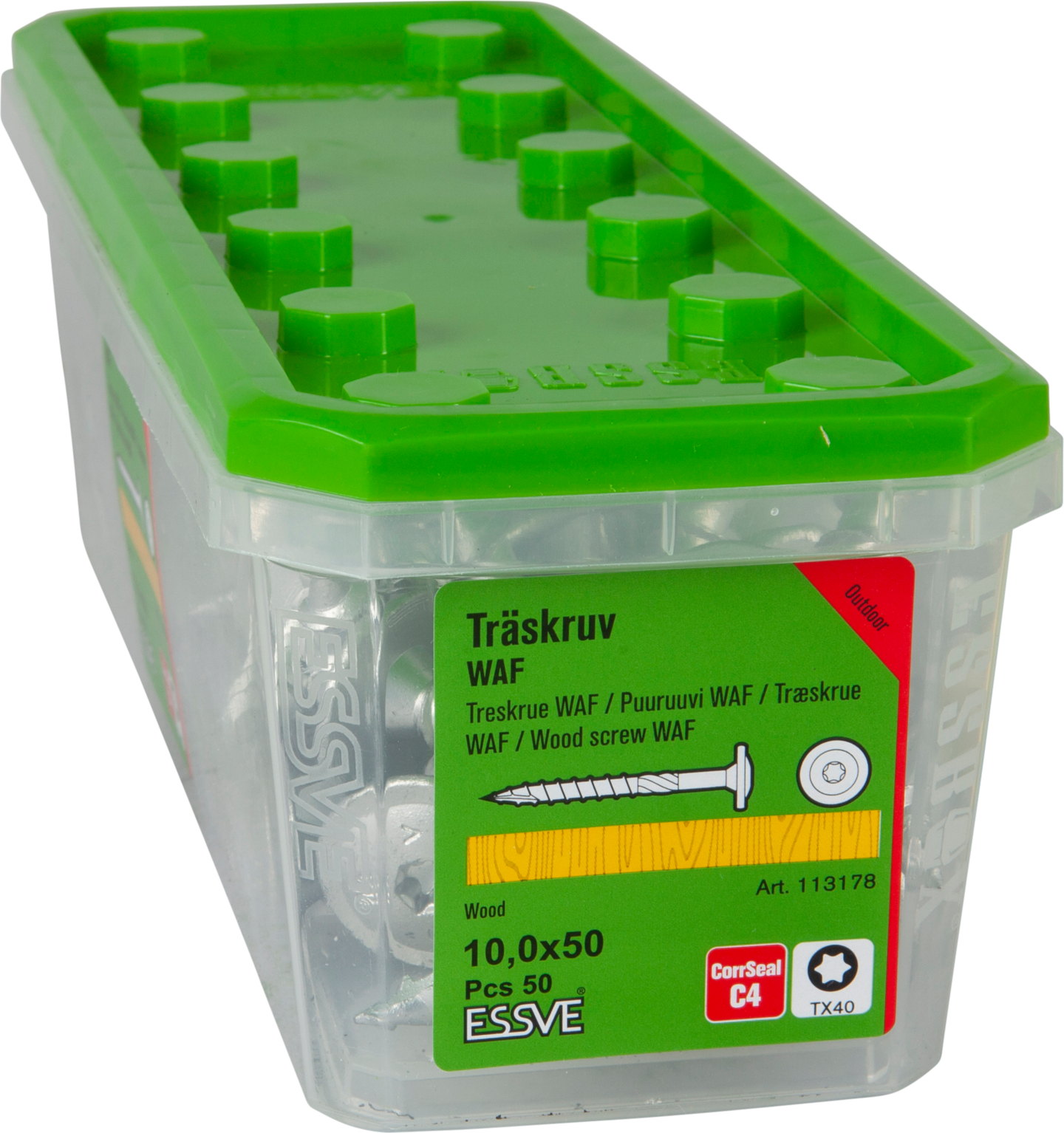 TRÄSKRUV WAF UTV 10,0X50 50ST TX40 CORRSEAL