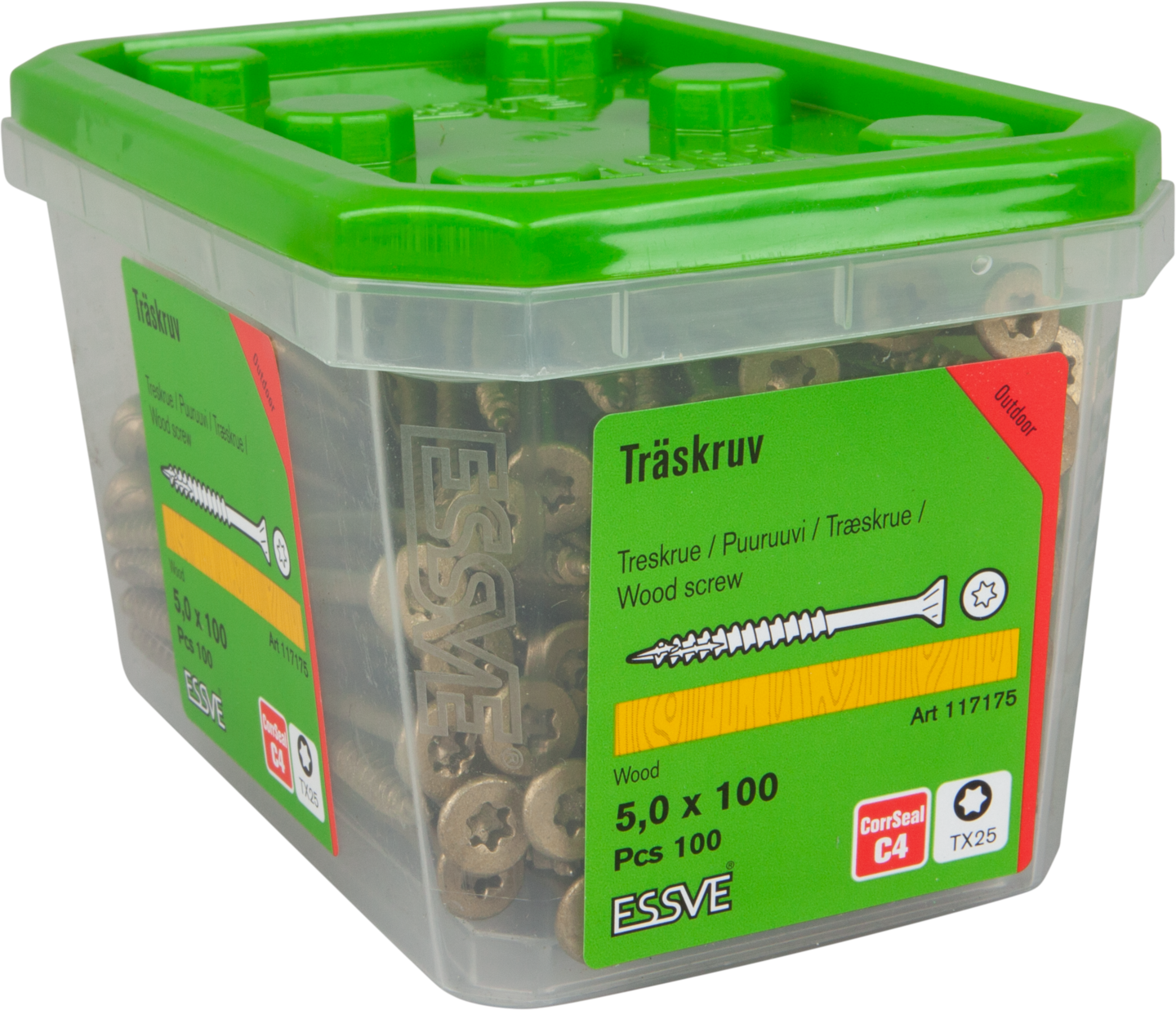 TRÄSKRUV ESSVE CUTTERS FÖRSÄNK HUVUD CORRSEAL 5,0X100