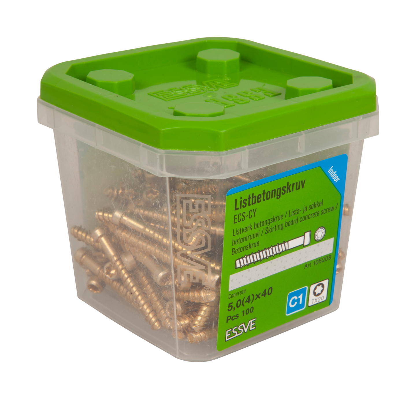 LISTBETONGSKRUV ECS-CY 5,0X40 100ST GULFÖRZINK