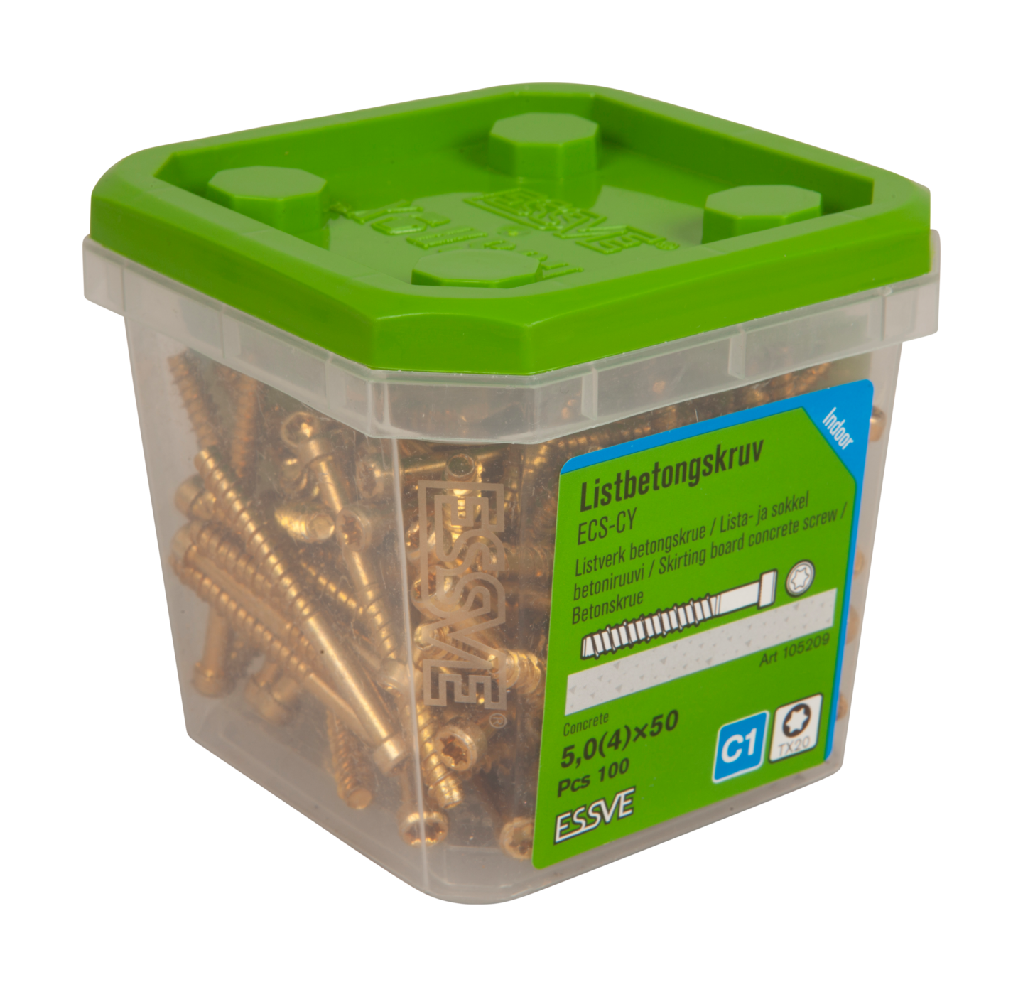 BETONGSKRUV FÖR EKLIST/SOCKEL ECS-CY GUL FZB 5,0(4)X50