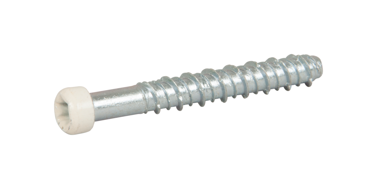 LISTBETONGSKRUV ECS-CY 5,0X40 100ST VITLACK HUVUD