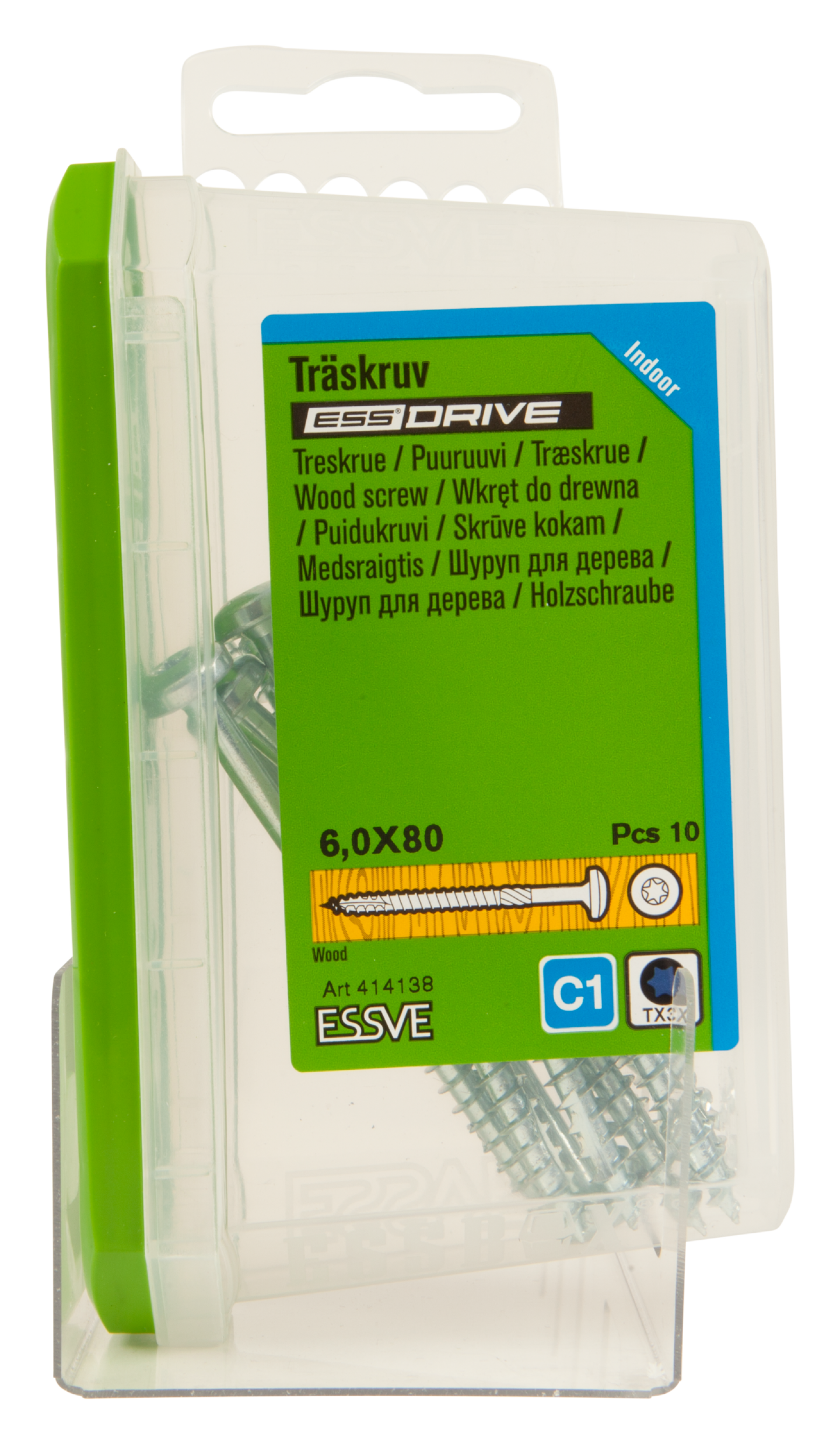 TRÄSKRUV KS INV 6,0X80 10ST TX30 ESSDRIVE FZB
