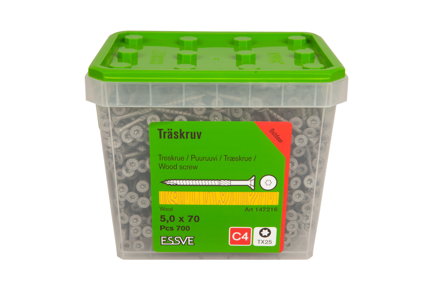 TRÄSKRUV ESSVE FÖRSÄNKT HUVUD C4-2000H 5,0X70 700ST