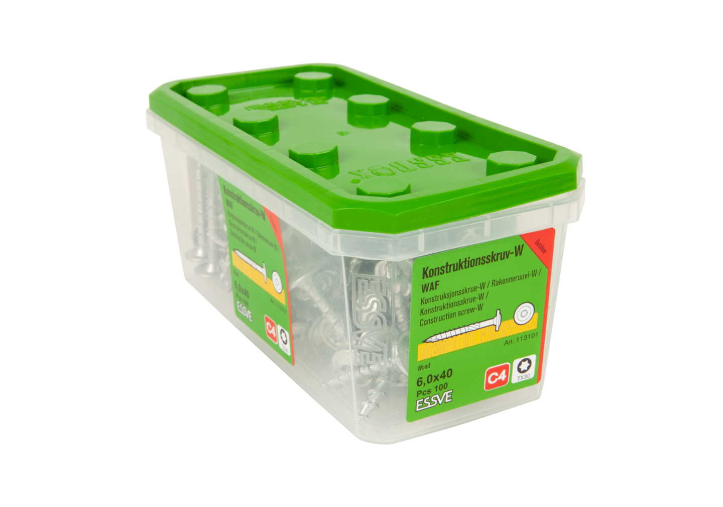 TRÄSKRUV WAF UTV 6,0x40 100ST TX30 CS KONSTRUKTIONS