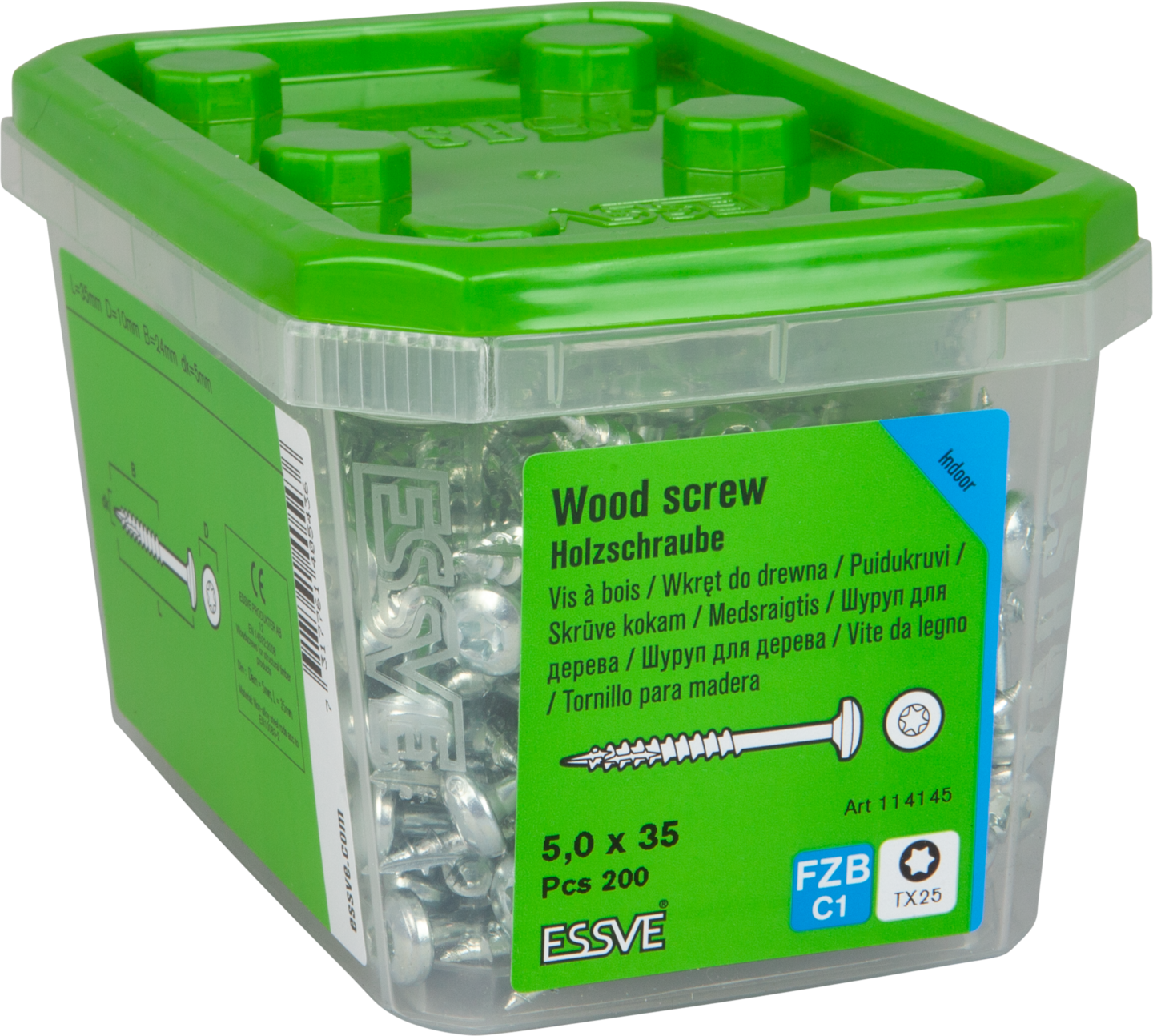 TRÄSKRUV ESSVE KS INV 5,0X35 200ST TX25