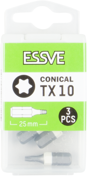 BITS TX10 25MM KONISK 3ST ESSVE