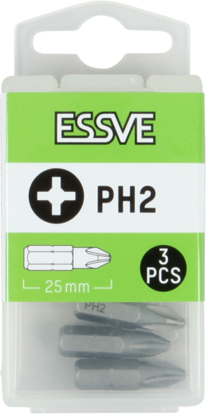 BITS ESSVE PH2 25MM 3ST