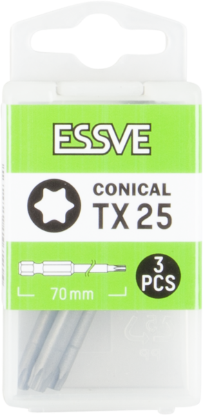 BITS ESSVE KONISK TX25 70MM 3ST