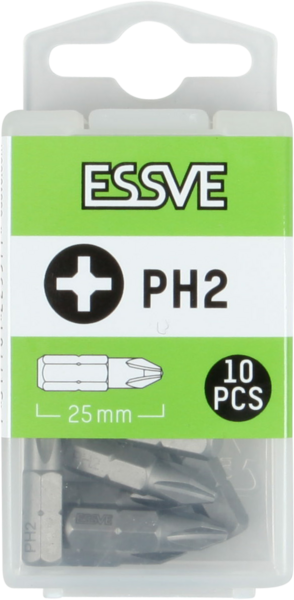 BITS ESSVE PH2 25MM 10ST