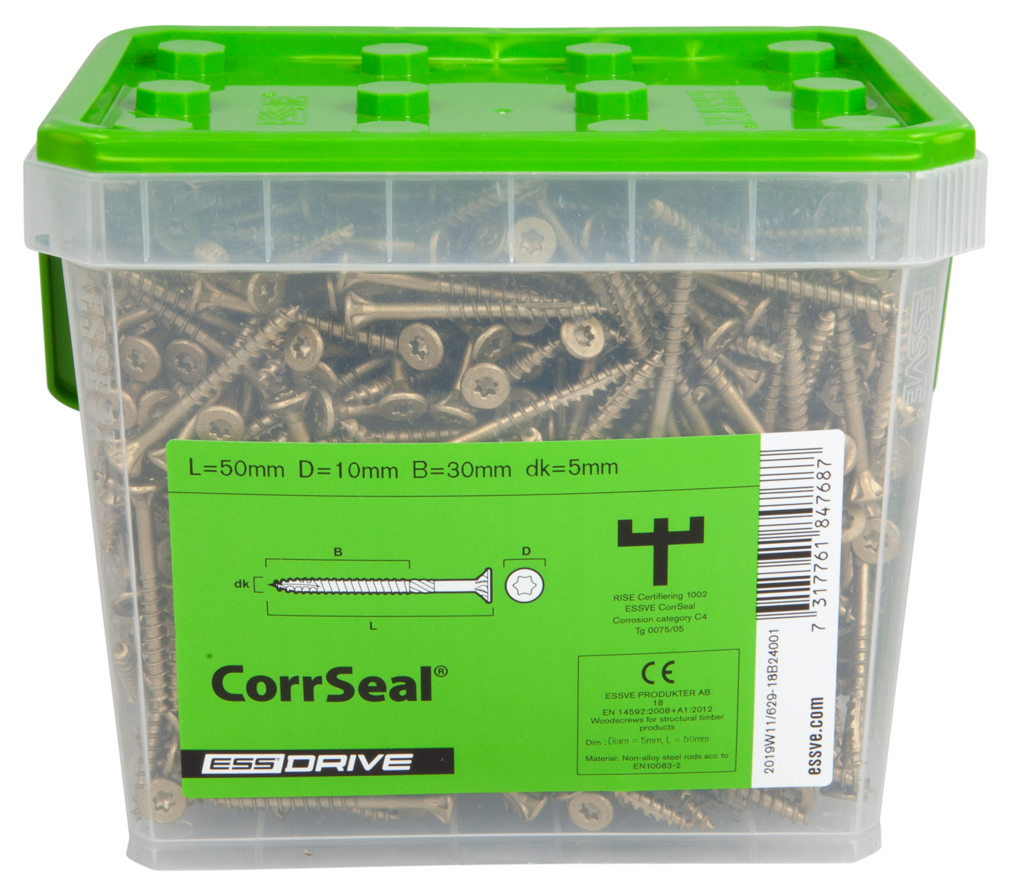 TRÄSKRUV FS UTV 5,0X50  1000ST TX25 ESSDRIVE CS